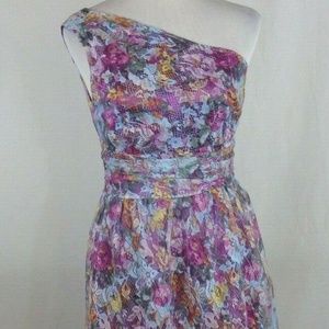 GIANNI BINI Colorful Floral  One Shoulder Dress 4